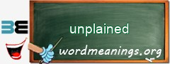 WordMeaning blackboard for unplained